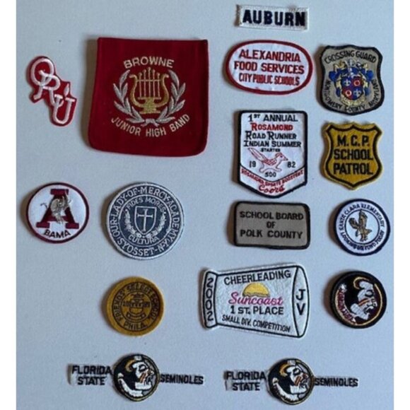15 University & School Patches - Florida State / Auburn / Oral Roberts / Alabama - Picture 1 of 4